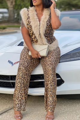 Fierce Allure Faux Fur Jumpsuit