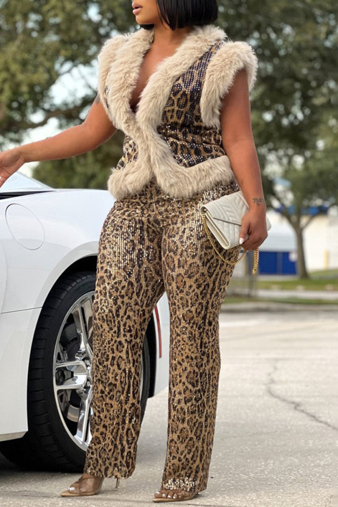Fierce Allure Faux Fur Jumpsuit