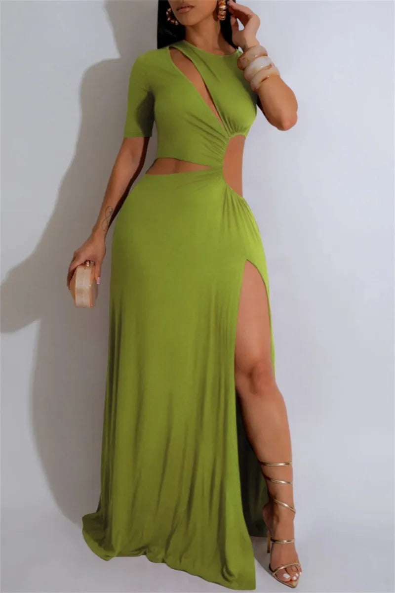 Sultry Slit Hollow Maxi