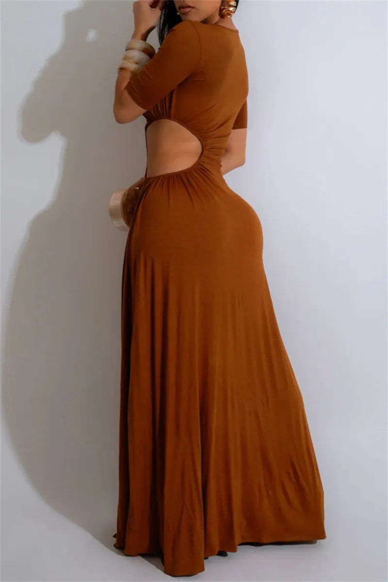 Sultry Slit Hollow Maxi