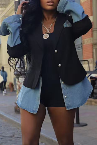 The Opal Contrast Denim Blazer