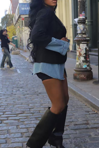 The Opal Contrast Denim Blazer