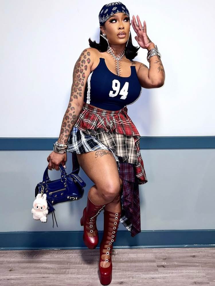 Urban Plaid Cascade Skirt