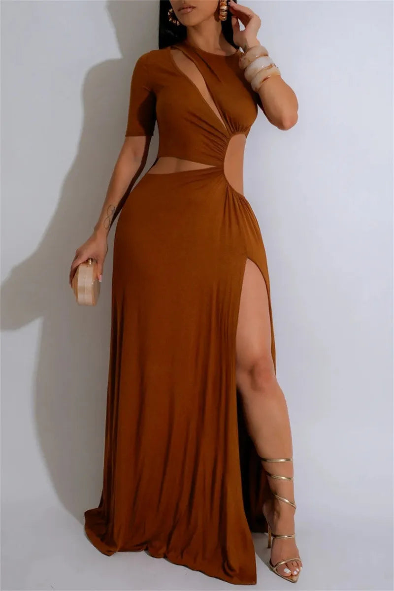 Sultry Slit Hollow Maxi