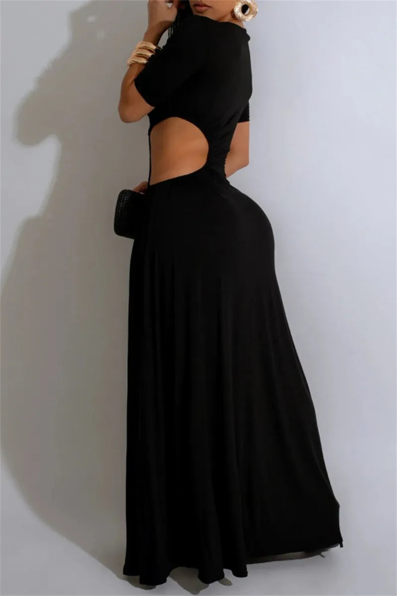 Sultry Slit Hollow Maxi